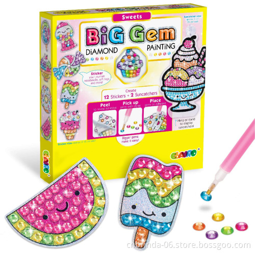 Big Gem Diamond Painting Kit for Kids Diamond Painting Stickers Gem Art Kits Diamond Stickers and DIY Accessories